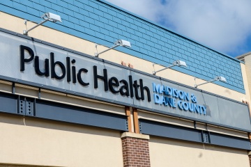 View of the outside of public health office building.