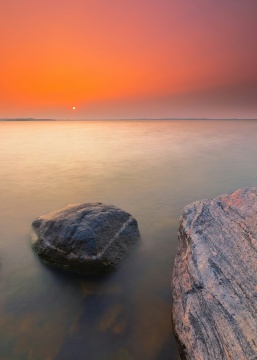 A hazy sunset in Madison