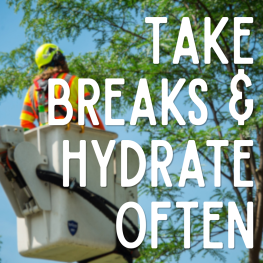 take breaks and hydrate often worker outside