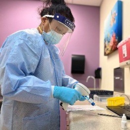 person working in lab